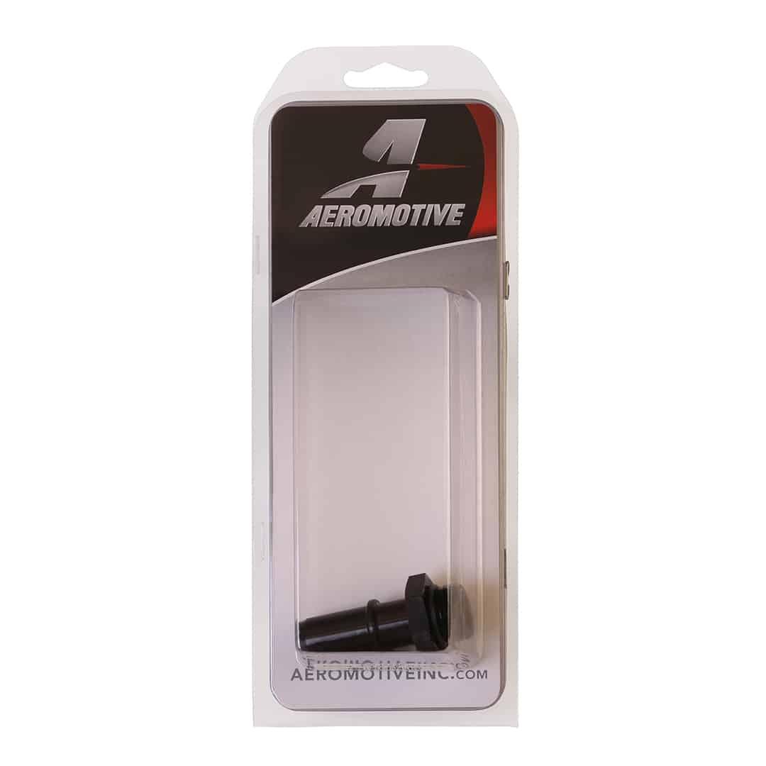 Aeromotive Adapter, Male 5/8 Quick Connect Short to Male AN-08 ORB, Straight.  Direct Port Adapter for any AN-08 ORB port to convert to 5/8" Male Quick Connect. - 15136