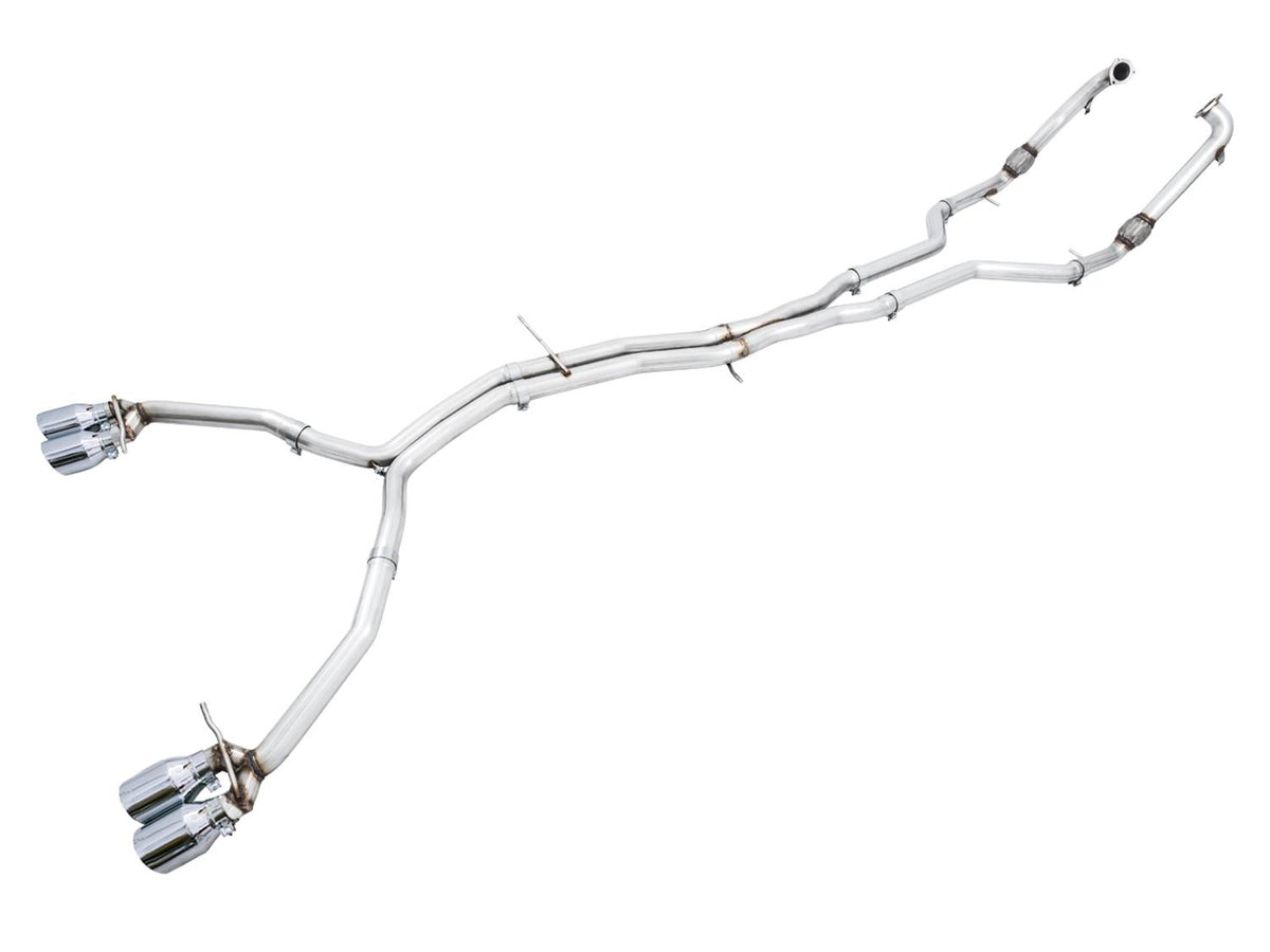 AWE Tuning Audi B9 S5 Coupe 3.0T Track Edition Exhaust - Chrome Silver Tips (102mm) - 3010-42064