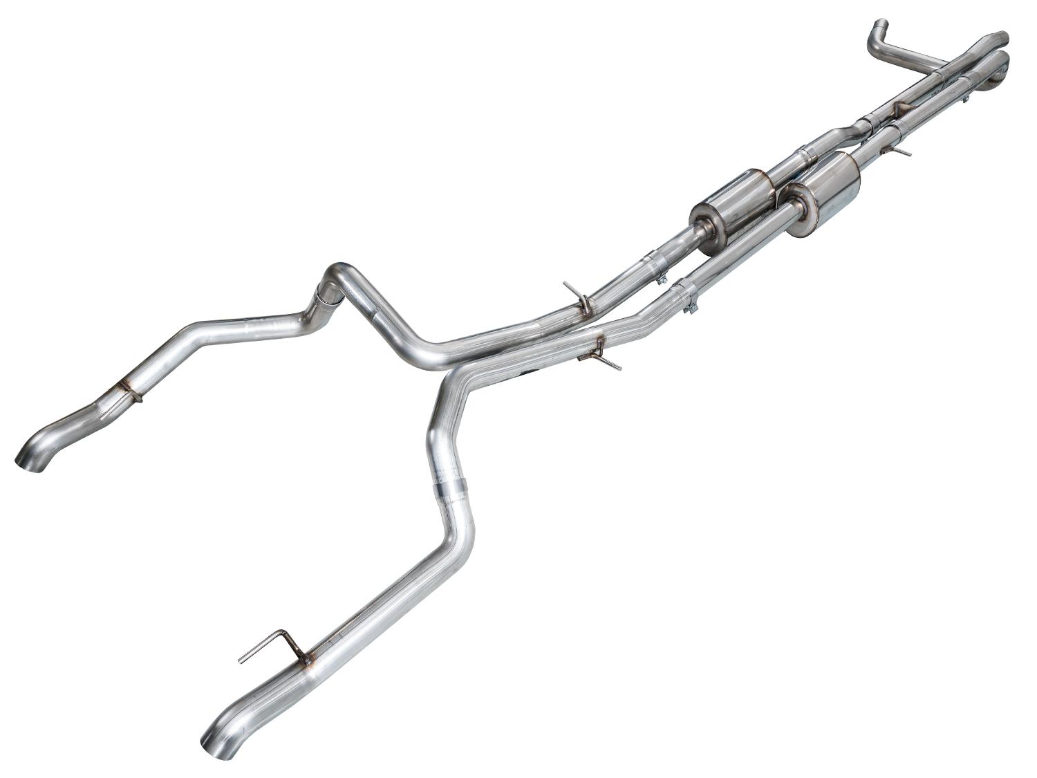 AWE 0FG Catback Split Rear Exit Exhaust for 4th Gen Silverado/Sierra 1500 6.2L - 3015-31202