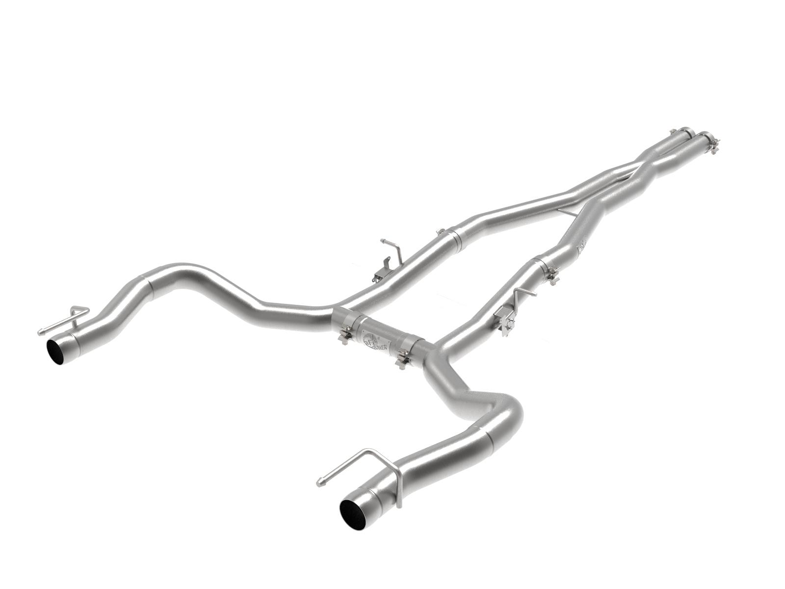 AFE MACH Force-Xp 3 IN 304 Stainless Steel Cat-Back Exhaust System w/o Muffler (Dodge Charger Hellcat 15-20 V8-6.2L/6.4L (sc)) - 49-32070NM