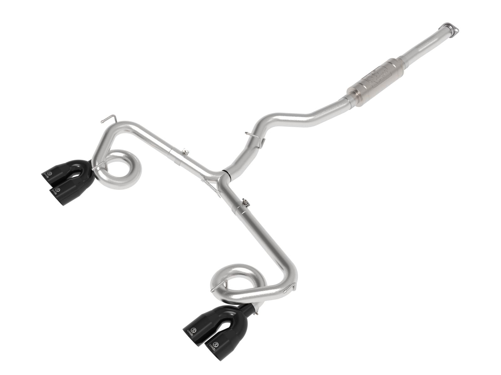AFE Takeda 3 IN to 2-1/4 IN 304 Stainless Steel Cat-Back Exhaust w/ Black Tip (2015-2021 WRX , WRX STI) - 49-36810-B