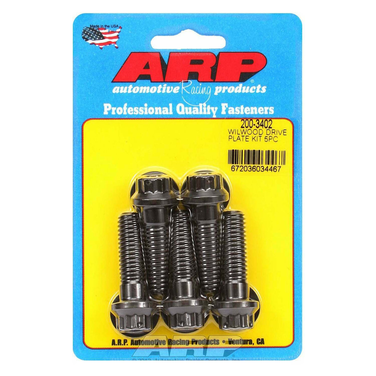 ARP Wilwood drive plate bolt, 7/16, drilled 12 pt, 5pcs - 200-3402
