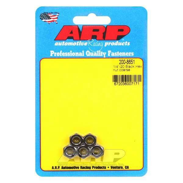 ARP 1/4-28 black coarse hex nut kit - 200-8651