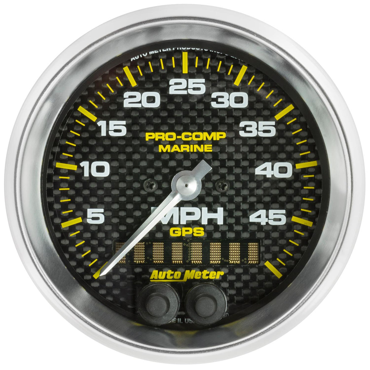 Auto Meter 3-3/8" GPS SPEEDOMETER, 0-50 MPH, MARINE CARBON FIBER - 200635-40
