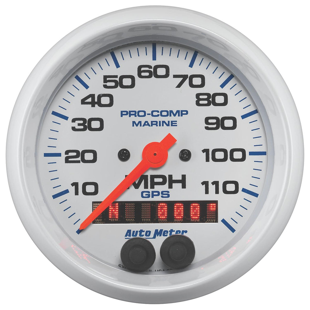 Auto Meter 3-3/8" GPS SPEEDOMETER, 0-120 MPH, MARINE WHITE - 200637