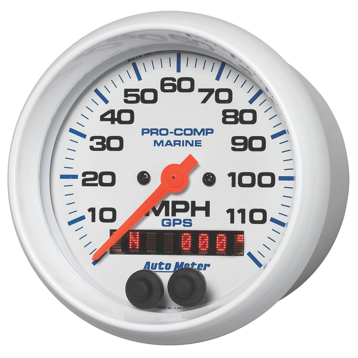 Auto Meter 3-3/8" GPS SPEEDOMETER, 0-120 MPH, MARINE WHITE - 200637