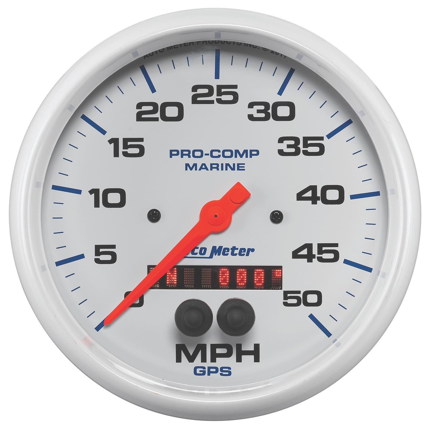 Auto Meter 5" GPS SPEEDOMETER, 0-50 MPH, MARINE WHITE - 200644