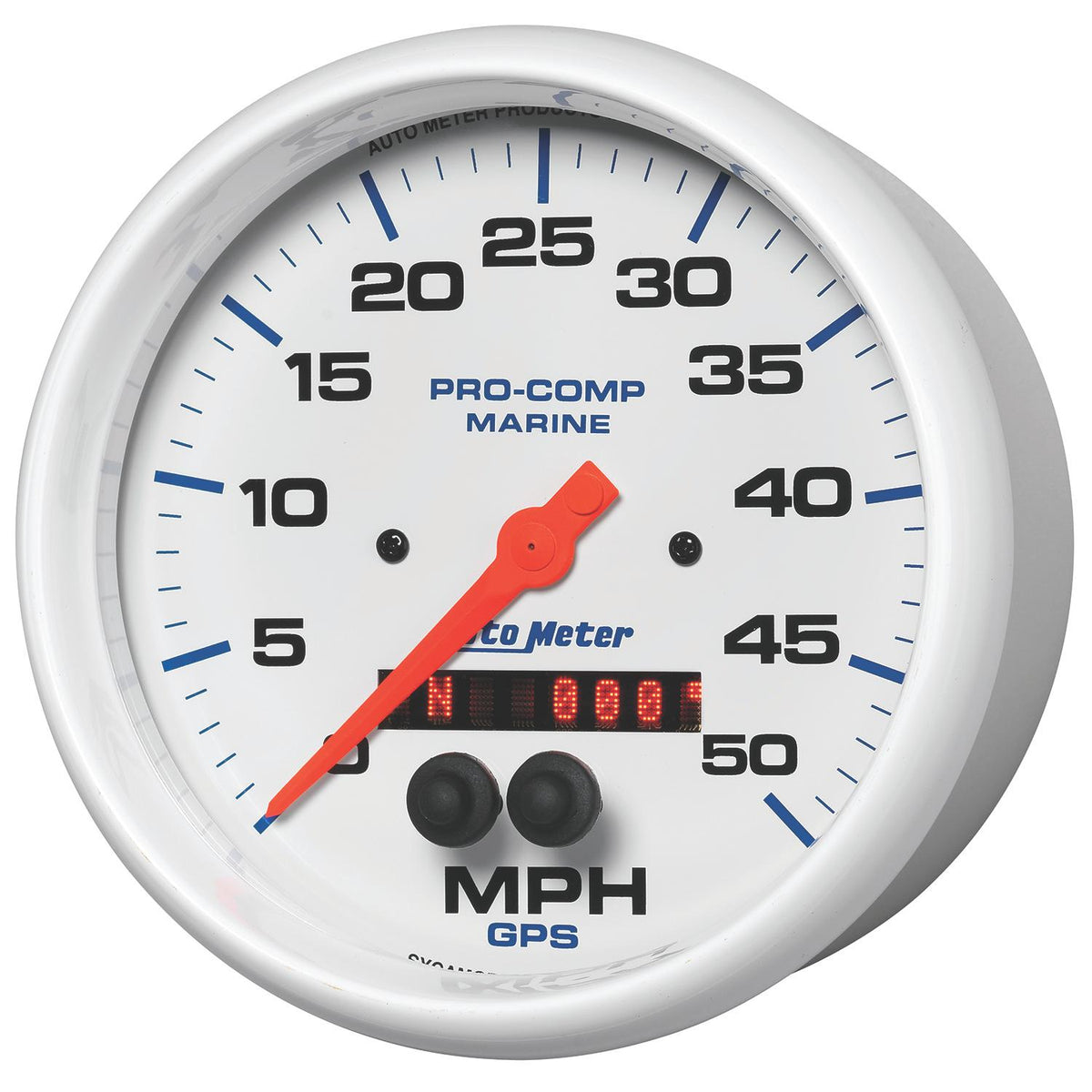 Auto Meter 5" GPS SPEEDOMETER, 0-50 MPH, MARINE WHITE - 200644
