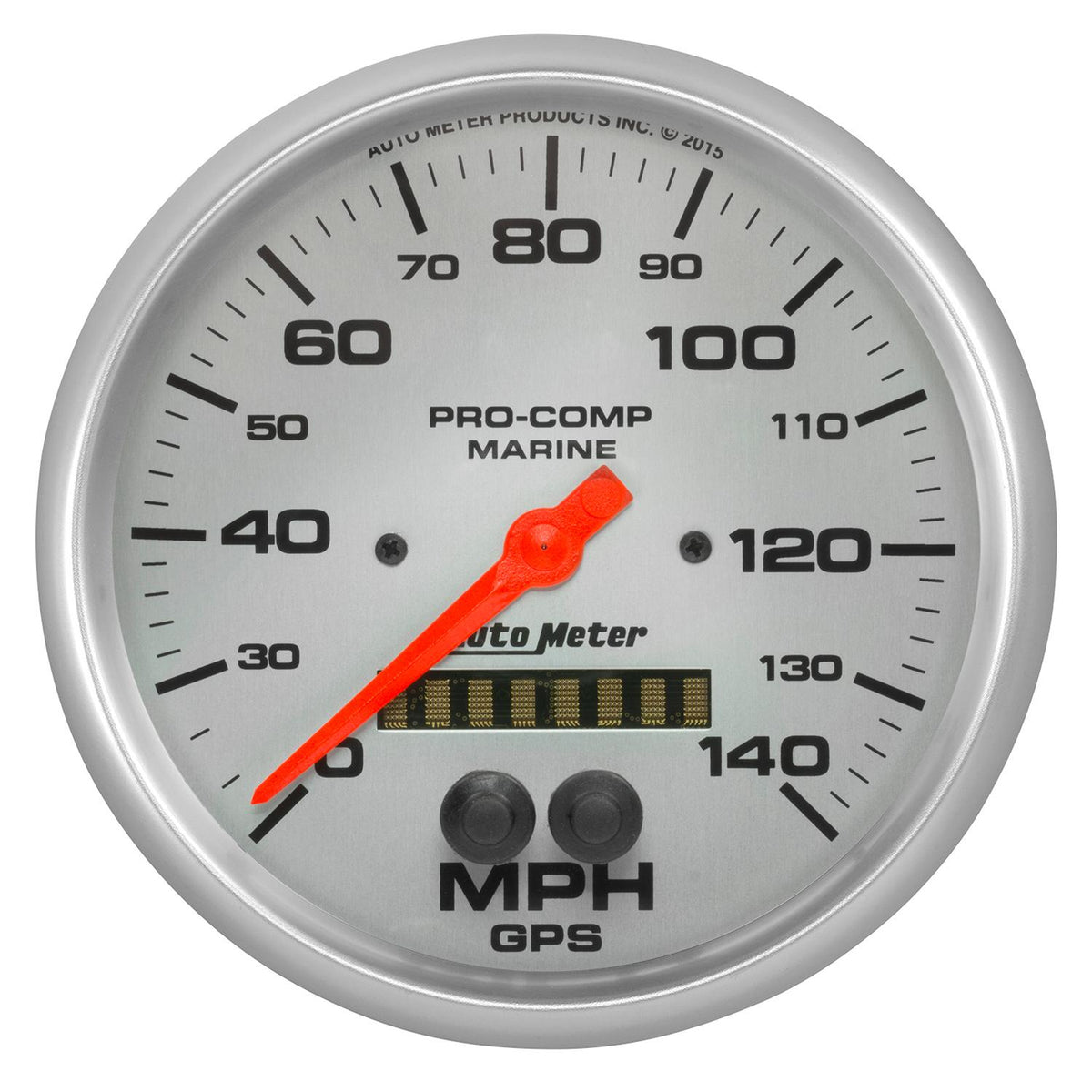 Auto Meter 5" GPS SPEEDOMETER, 0-140 MPH, MARINE SILVER ULTRA-LITE - 200647-33