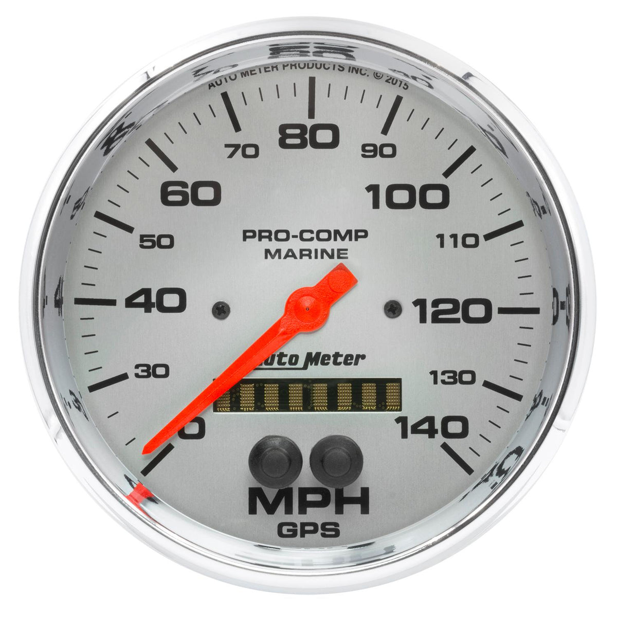 Auto Meter 5" GPS SPEEDOMETER, 0-140 MPH, MARINE CHROME ULTRA-LITE - 200647-35