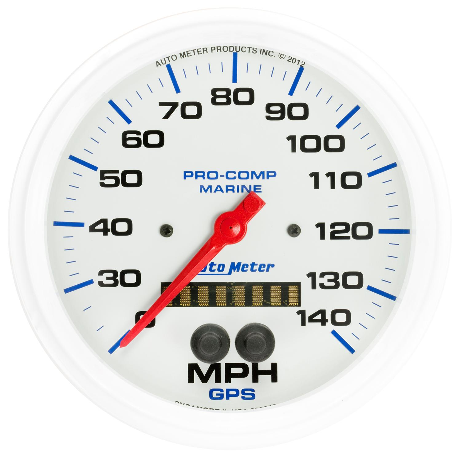 Auto Meter 5" GPS SPEEDOMETER, 0-140 MPH, MARINE WHITE - 200647