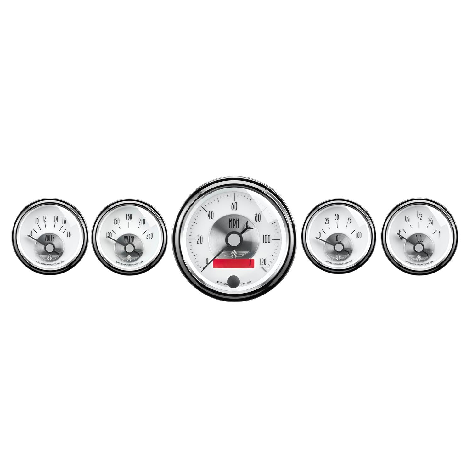 Auto Meter 5 PC. GAUGE KIT, 3-3/8" & 2-1/16", ELEC. SPEEDO W/ LCD ODO, PRESTIGE PEARL - 2006