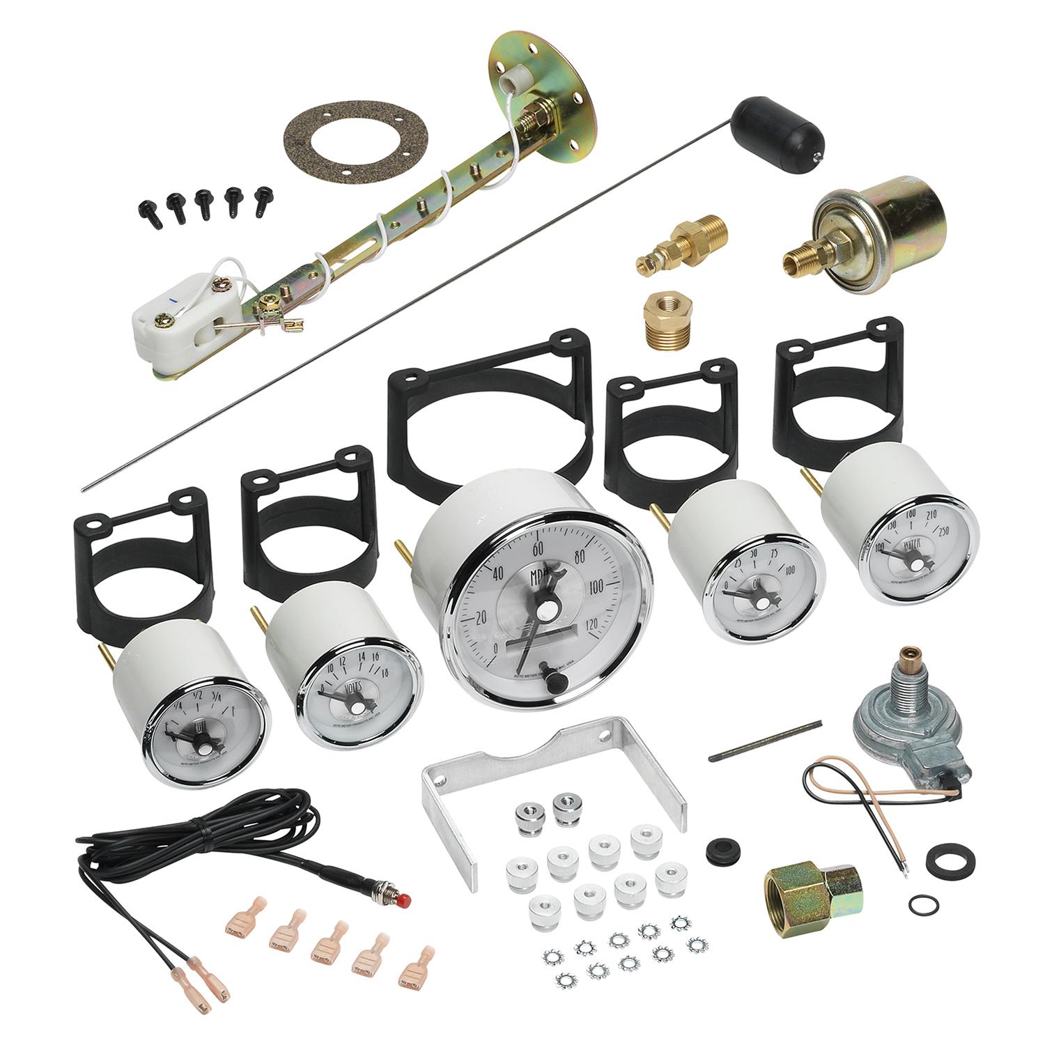 Auto Meter 5 PC. GAUGE KIT, 3-3/8" & 2-1/16", ELEC. SPEEDO W/ LCD ODO, PRESTIGE PEARL - 2006