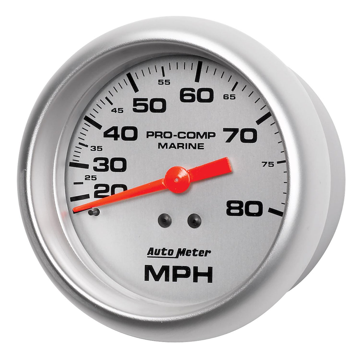 Auto Meter 3-3/8" MECHANICAL SPEEDOMETER, 0-80 MPH, MARINE SILVER ULTRA-LITE - 200753-33