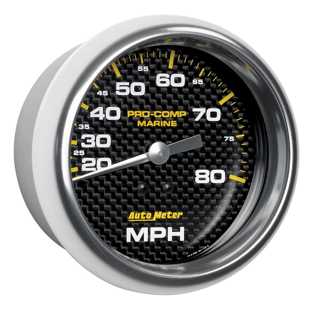 Auto Meter 3-3/8" MECHANICAL SPEEDOMETER, 0-80 MPH, MARINE CARBON FIBER - 200753-40