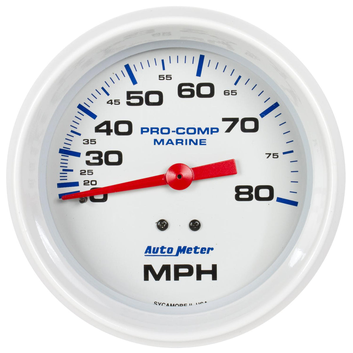 Auto Meter 3-3/8" MECHANICAL SPEEDOMETER, 0-80 MPH, MARINE WHITE - 200753