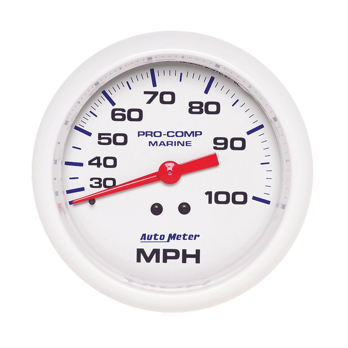 Auto Meter 3-3/8" MECHANICAL SPEEDOMETER, 0-100 MPH, MARINE WHITE - 200754