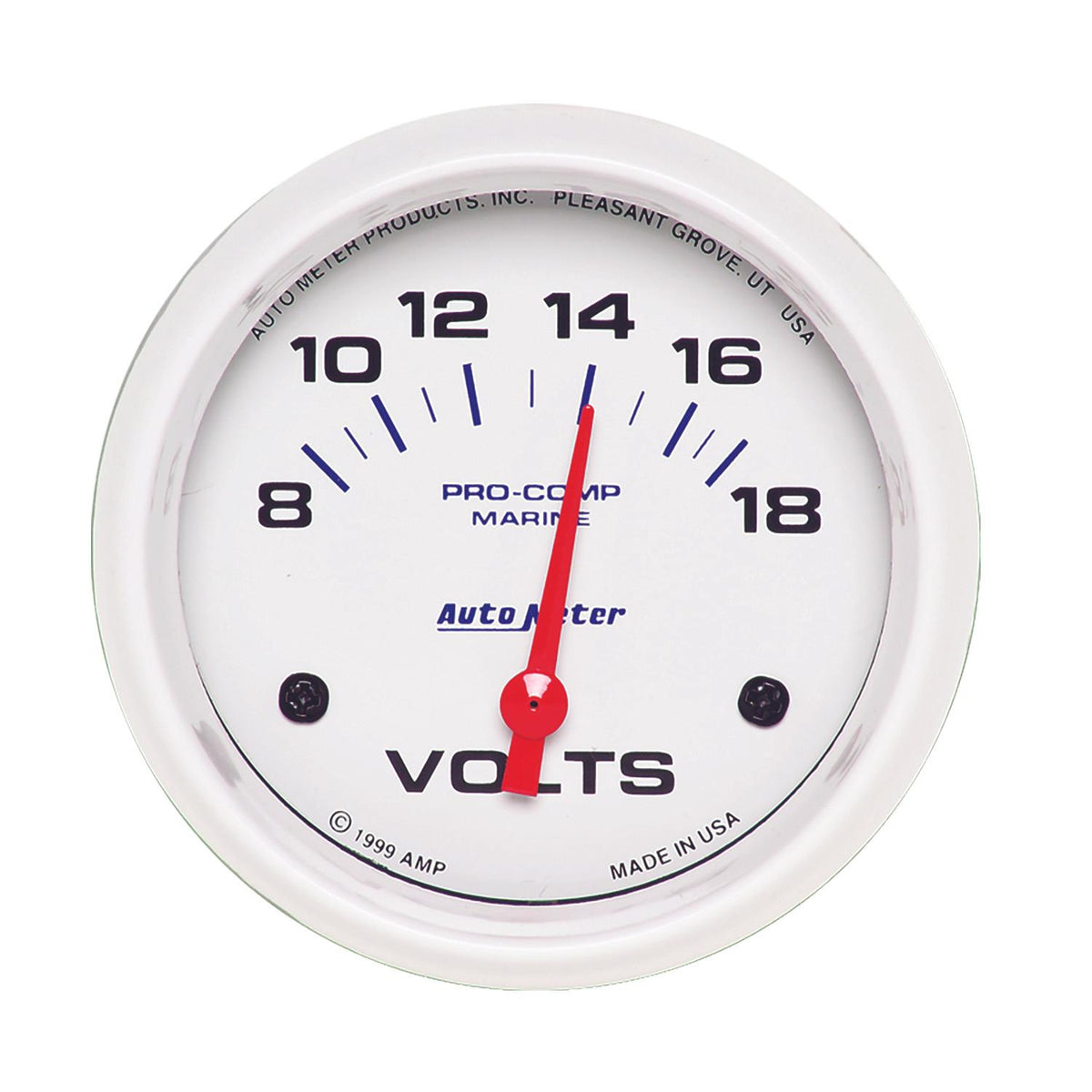 Auto Meter 2-5/8" VOLTMETER, 8-18V, MARINE WHITE - 200757