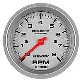 Auto Meter 3-3/8" IN-DASH TACHOMETER, 0-8,000 RPM, MARINE SILVER ULTRA-LITE - 200779-33