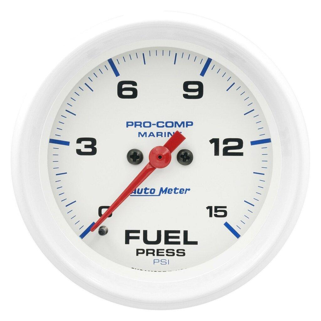 Auto Meter 2-5/8" FUEL PRESSURE, 0-15 PSI, MARINE WHITE - 200849