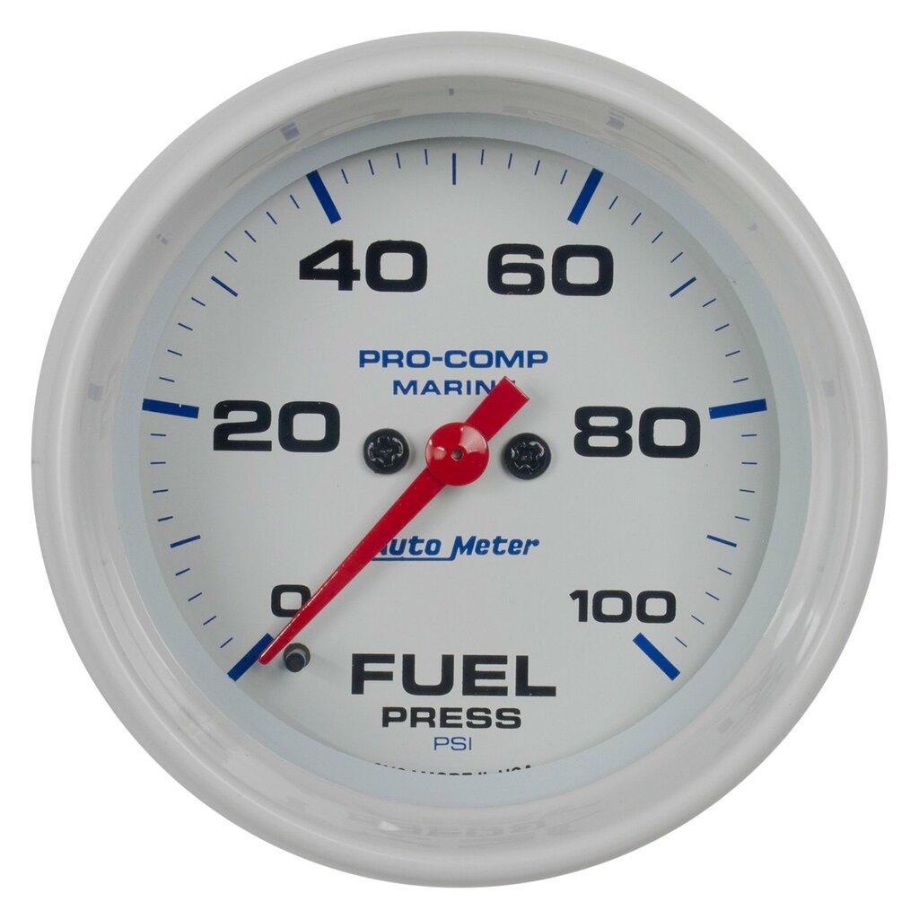 Auto Meter 2-5/8" FUEL PRESSURE, 0-100 PSI, MARINE WHITE - 200851