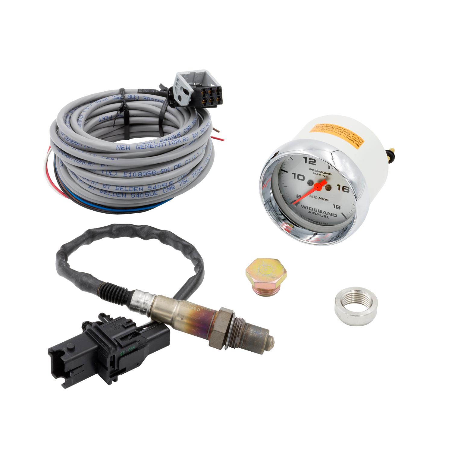 Auto Meter 2-5/8" WIDEBAND AIR/FUEL RATIO, ANALOG, 8:1-18:1 AFR, MARINE CHROME - 200870-35