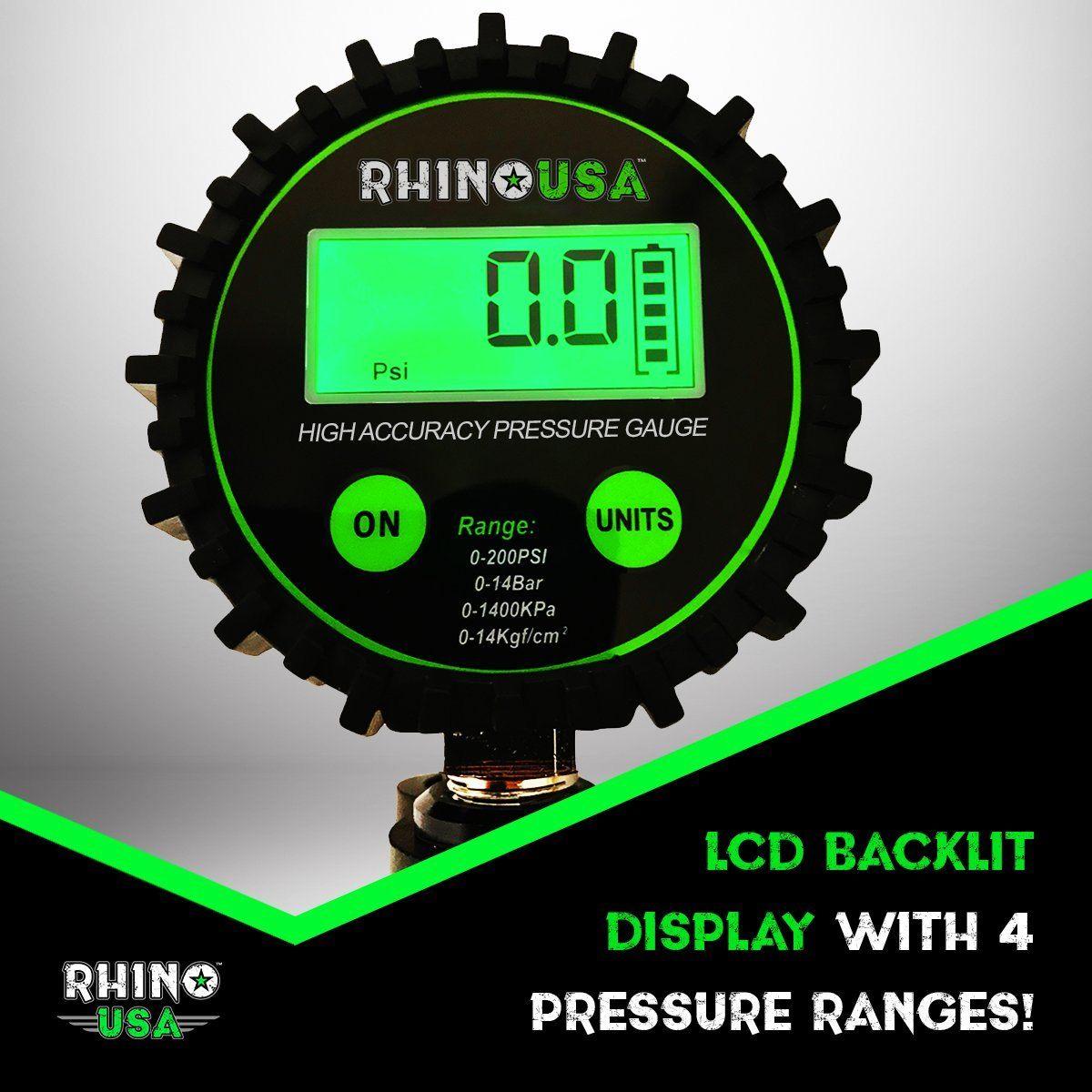 Rhino USA Rhino Usa 200 Psi Digital Tire Inflator Gauge - RGAUGE-0200