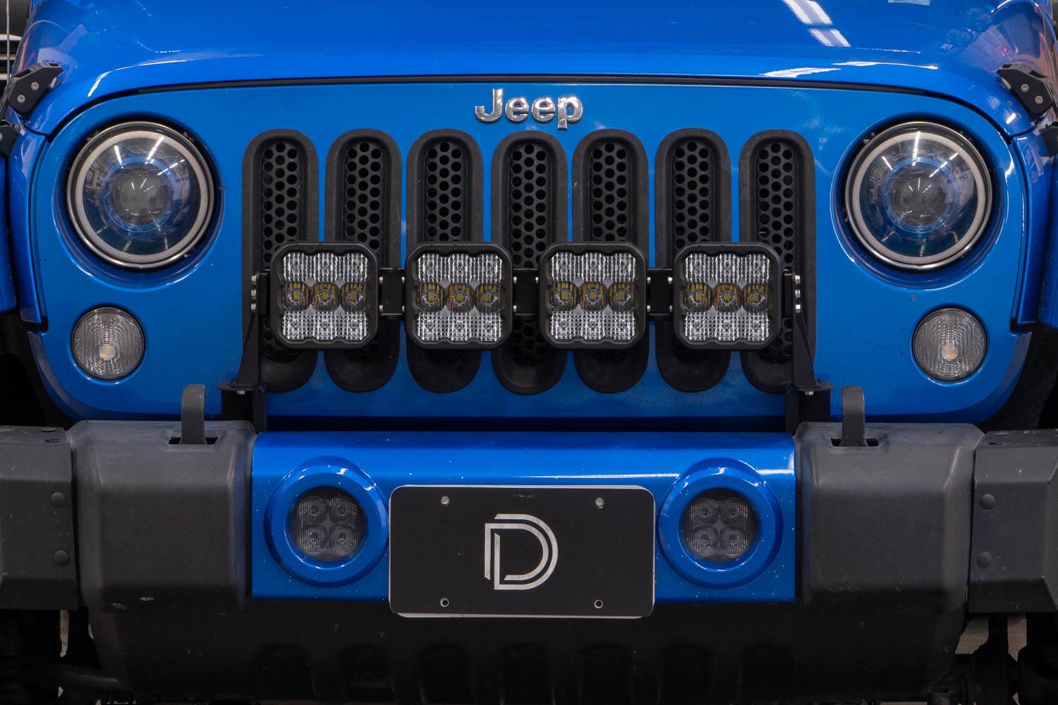 Diode Dynamics Jeep JK SS5 4-Pod CrossLink Grille Lightbar Kit Pro Yellow Combo Diode Dynamics - DD7273