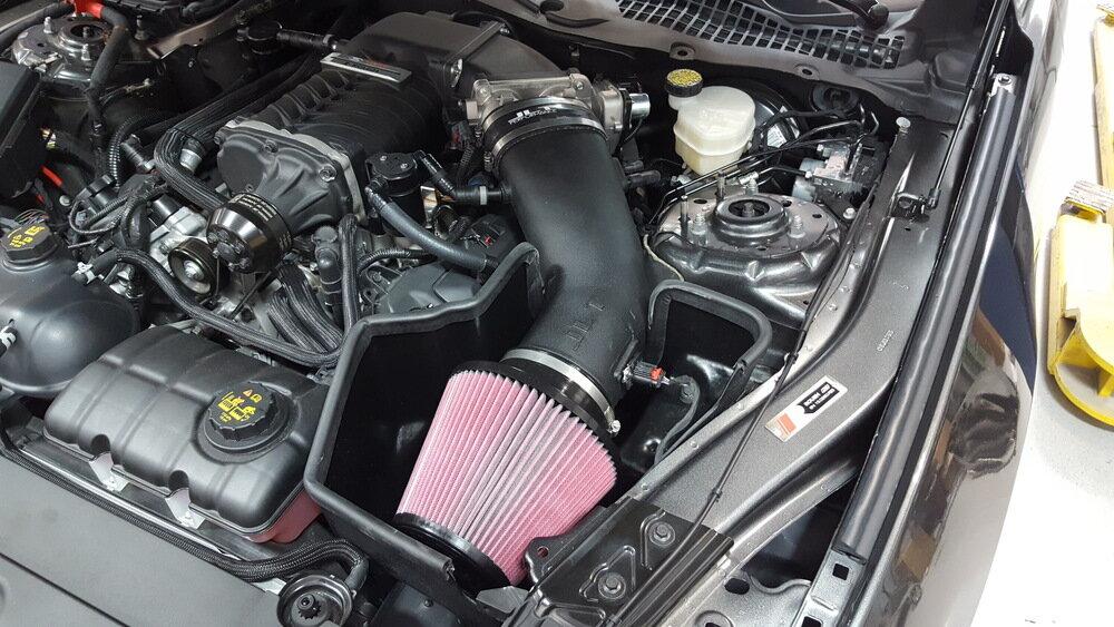 JLT CAI-FMGRS-15 2015-2017 Mustang GT 5.0L Cold Air Intake for Roush / VMP Supercharged Applications (Black Textured Plastic)
