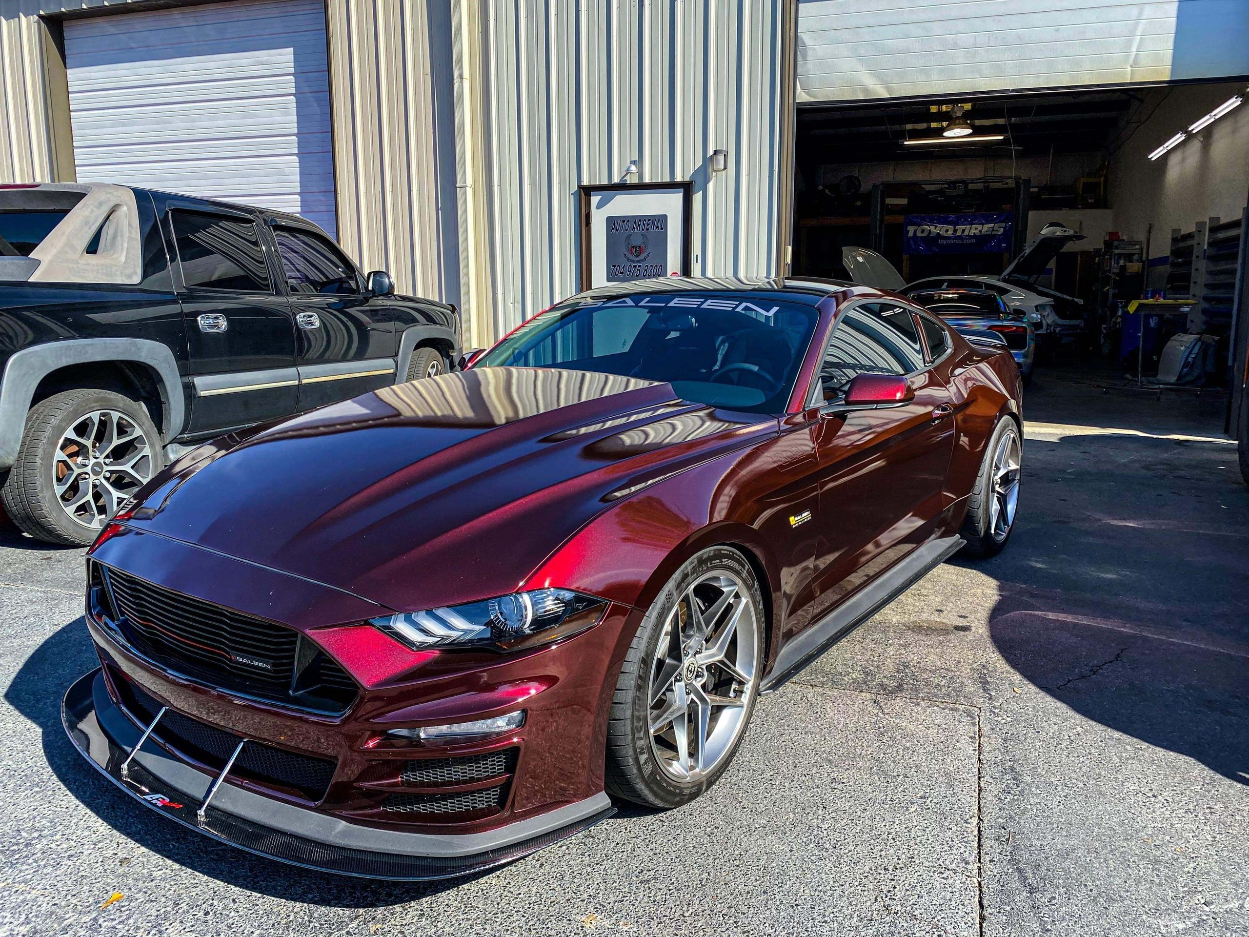 APR Carbon Fiber Wind Splitter With Rods (2018--2023 Saleen Mustang) - CW-201895