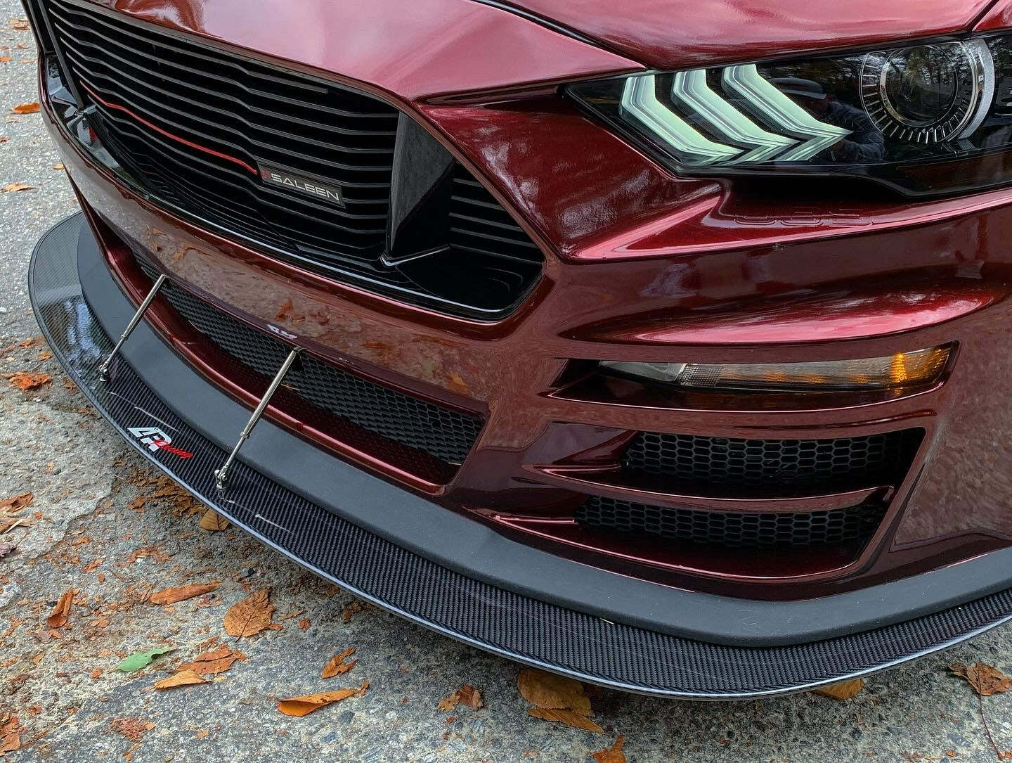 APR Carbon Fiber Wind Splitter With Rods (2018--2023 Saleen Mustang) - CW-201895