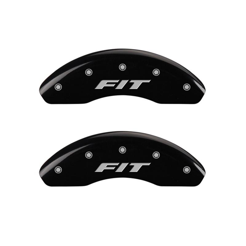 MGP Front Set Of 2: Black Finish, Silver Fit (Front Only) (2009-2019 Fit EX-L, Fit LX, Fit Sport, Fit EX, Fit Base, Fit EV) - 20208FFITBK