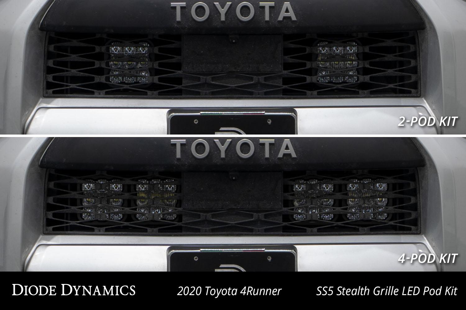 Diode Dynamics SS5 Stealth Grille LED 2-Pod Kit for 2014-2023 Toyota 4Runner, Sport Yellow Driving - DD7539