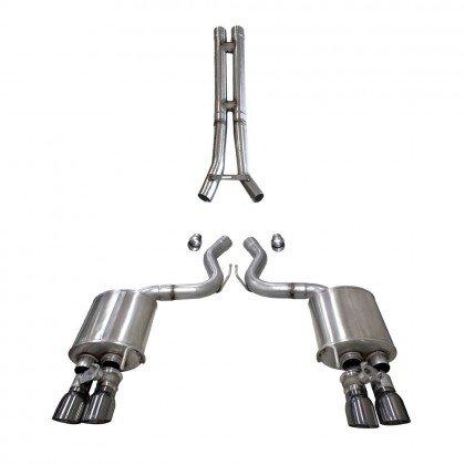 Corsa Performance 3" Dual Mode Sport / Extreme Catback Exhaust System with Double HH Pipe - 4" Gunmetal Tips (2020-2022 5.2L Shelby GT500)