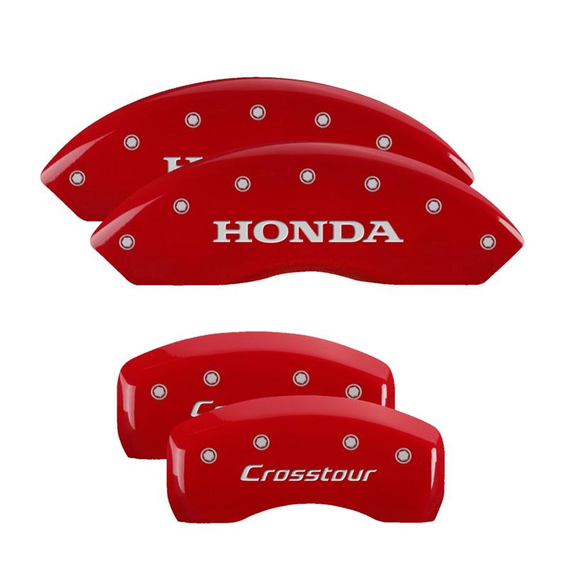 MGP Set Of 4: Red Finish, Silver Honda / Crosstour (2010-2011 Accord Crosstour EX-L, Accord Crosstour EX) - 20211SCSTRD