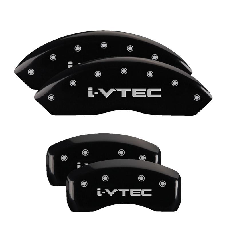 MGP Set Of 4: Black Finish, Silver I-Vtec (2010-2011 Accord Crosstour EX-L, Accord Crosstour EX) - 20211SIVTBK