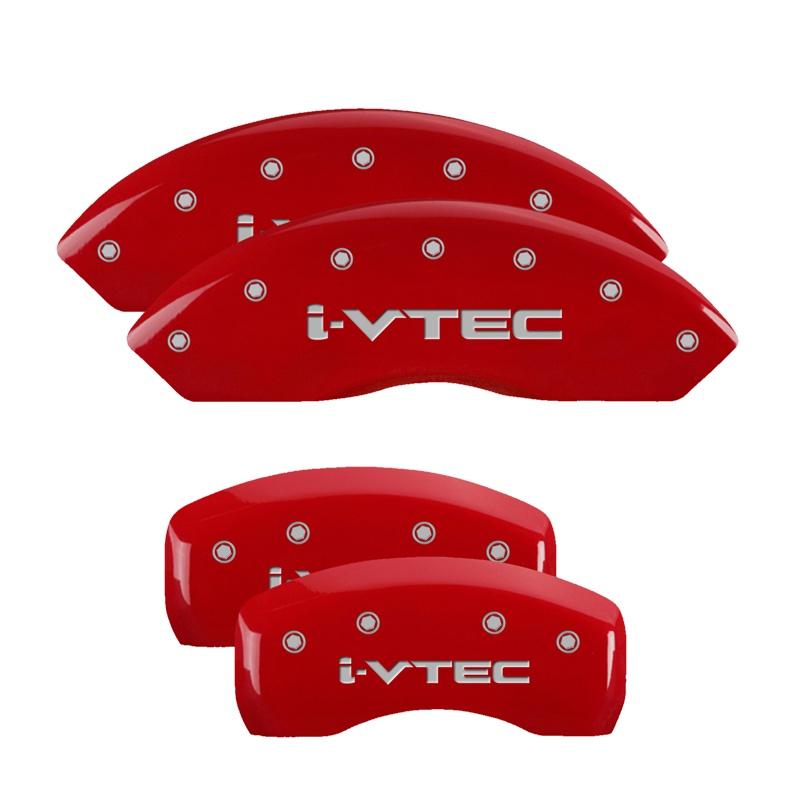 MGP Set Of 4: Red Finish, Silver I-Vtec (2010-2011 Accord Crosstour EX-L, Accord Crosstour EX) - 20211SIVTRD