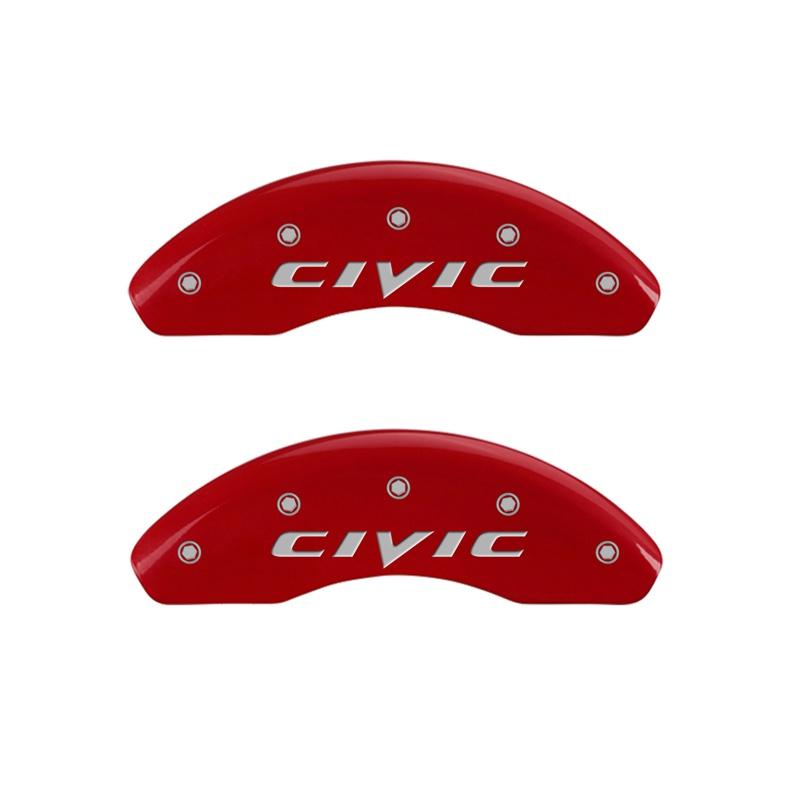 MGP Front Set Of 2: Red Finish, Silver Honda Civic (2015) (2012-2015 Honda Civic) - 20212FCIVRD