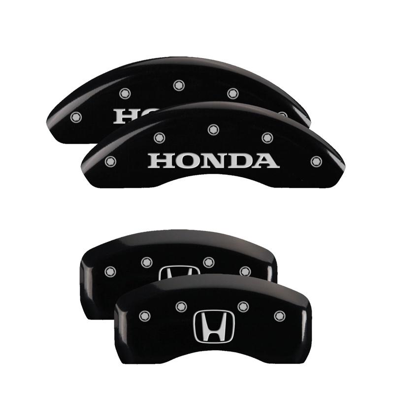MGP Set Of 4 Caliper Covers Engraved Front: Honda - Engraved Rear: H Logo Black Po (2023-2026 Honda CR-V) - 20232SHOHBK