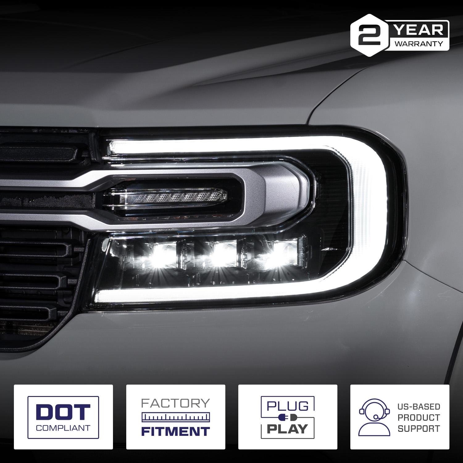 Form Lighting 2022-2024 Ford Maverick Sequential LED Projector Headlights (pair) - FL0084