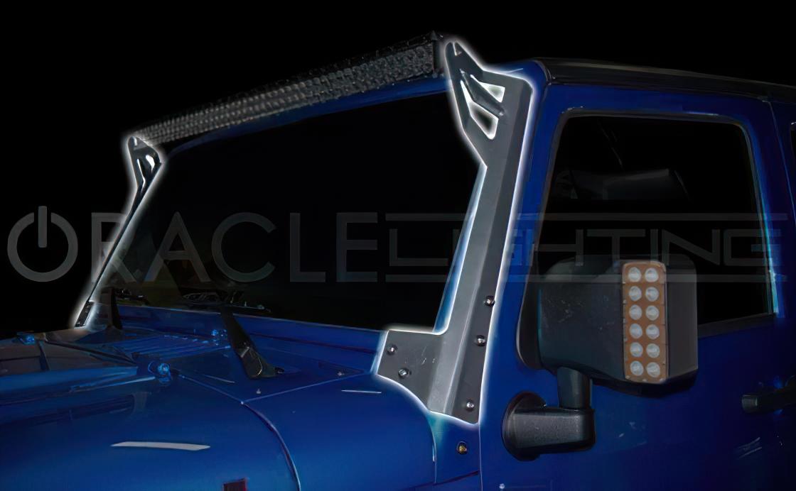 Oracle Lighting Upper Windshield Brackets, Black, Pair (2007-2021 Wrangler) - 2046-504