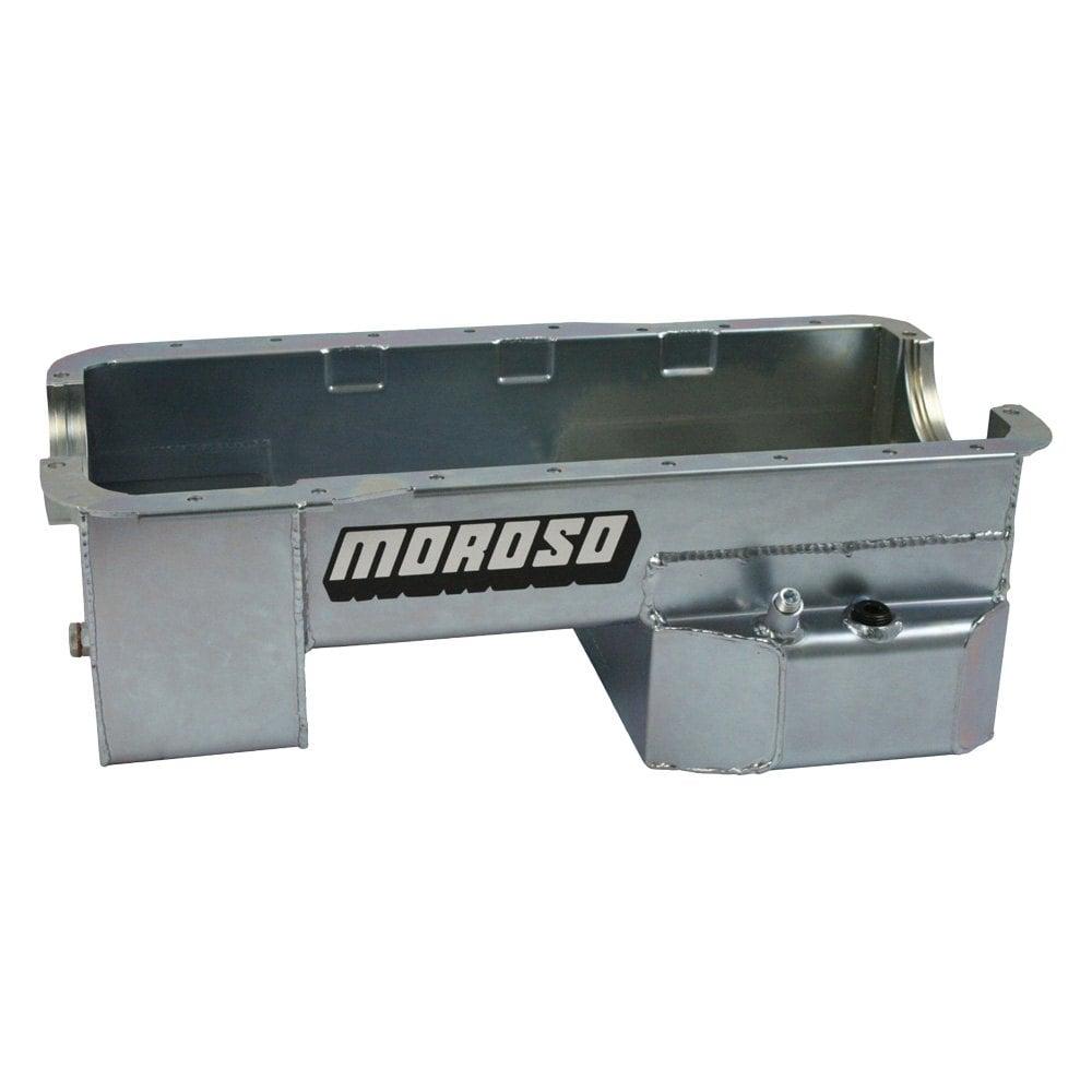 Moroso Oil Pan, Ford  289-302, Road Race Baffled, Billet End Seals, Rear T-Sump - 20533