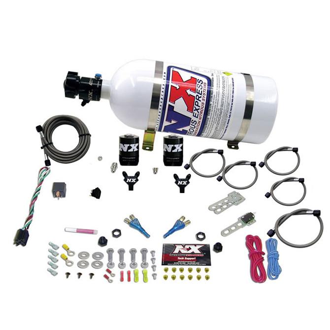 Nitrous Express Dual Nozzle Sport Compact System W/ 10Lb Bottle (35-50-75Hp) - 20616-10