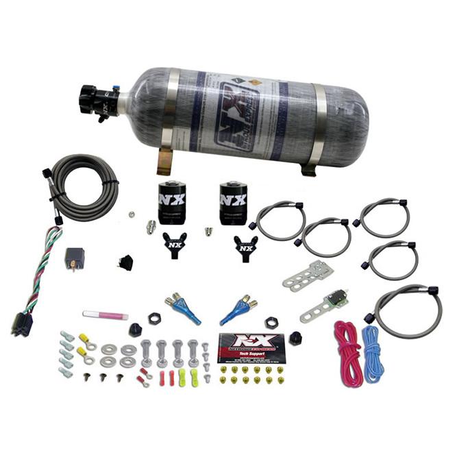 Nitrous Express Dual Nozzle Sport Compact System W/ 12Lb Bottle (35-50-75Hp) - 20616-12