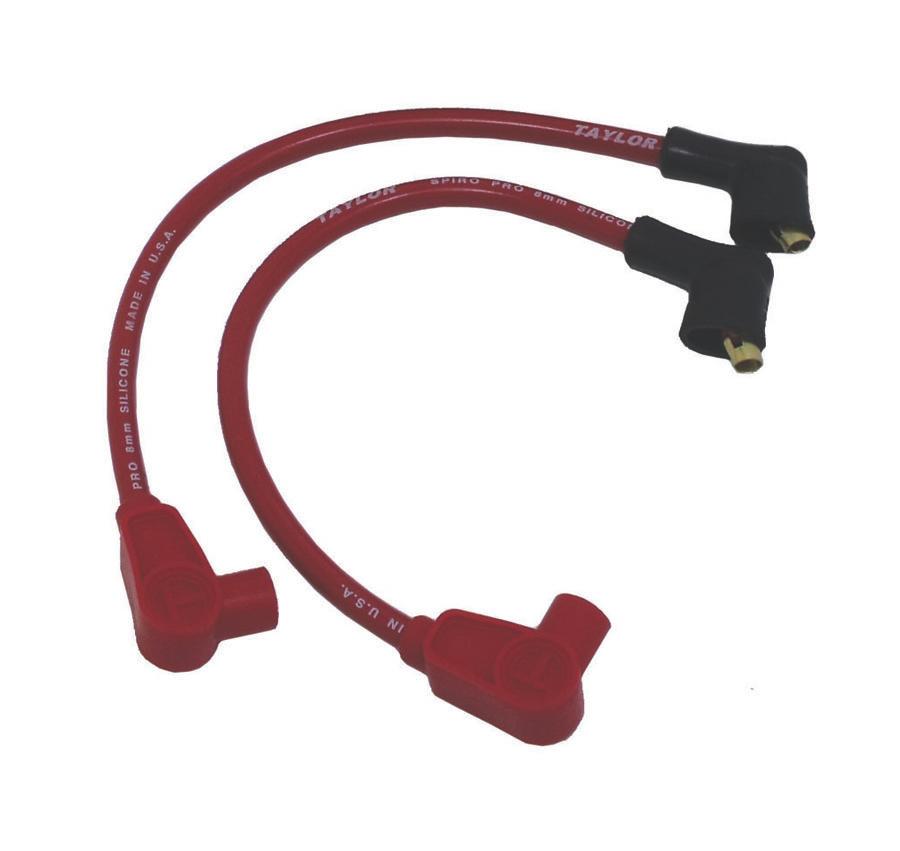 TAYLOR CABLE 8mm Spiro-Pro red 12in custom MC 90 Spark Plug Wires - 10235