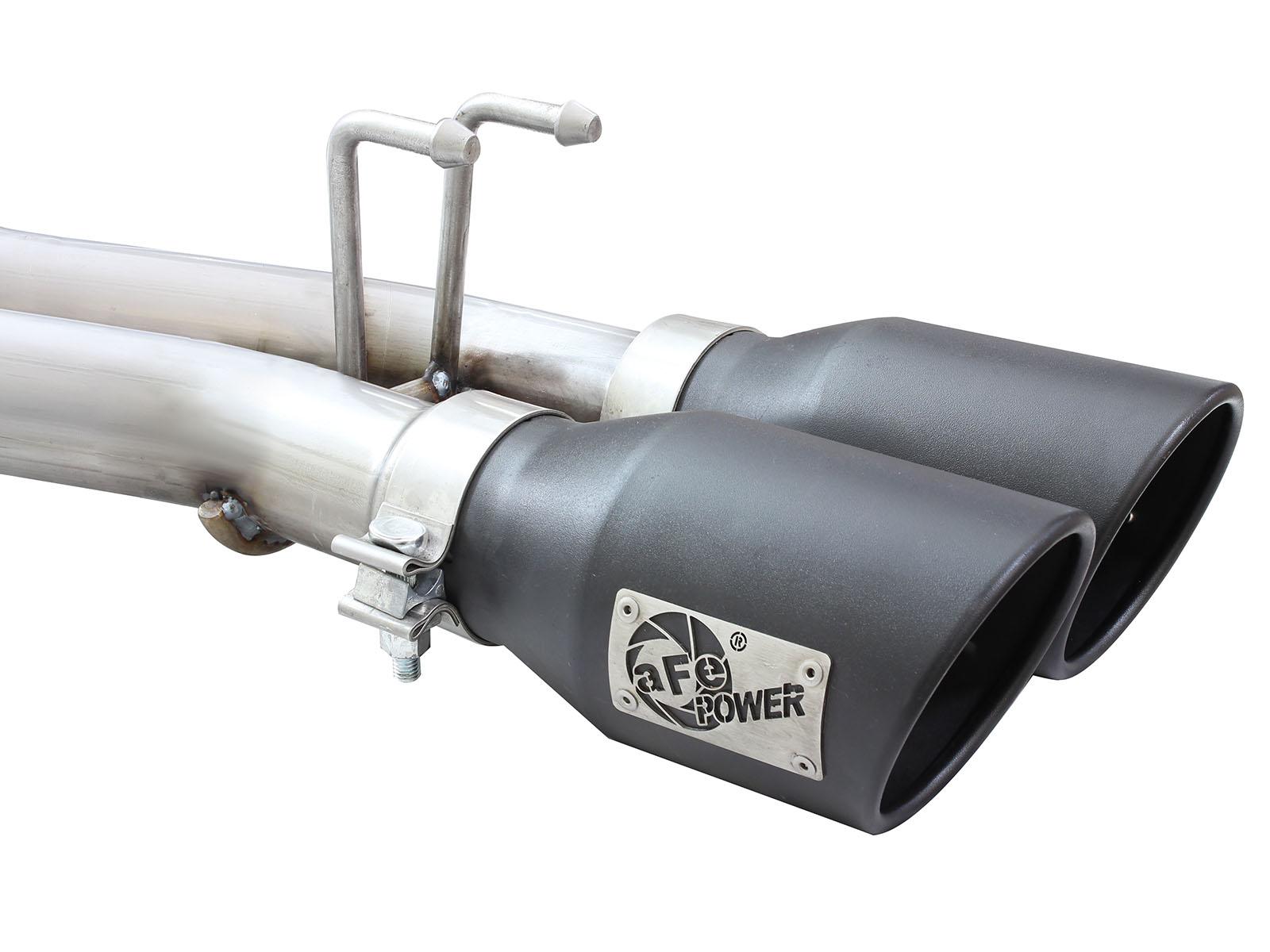 AFE Rebel Series 2-1/2 IN 409 Stainless Steel Cat-Back Exhaust System w/Black Tip (2007-2018 Wrangler JK, Wrangler, Wrangler) - 49-48054-B