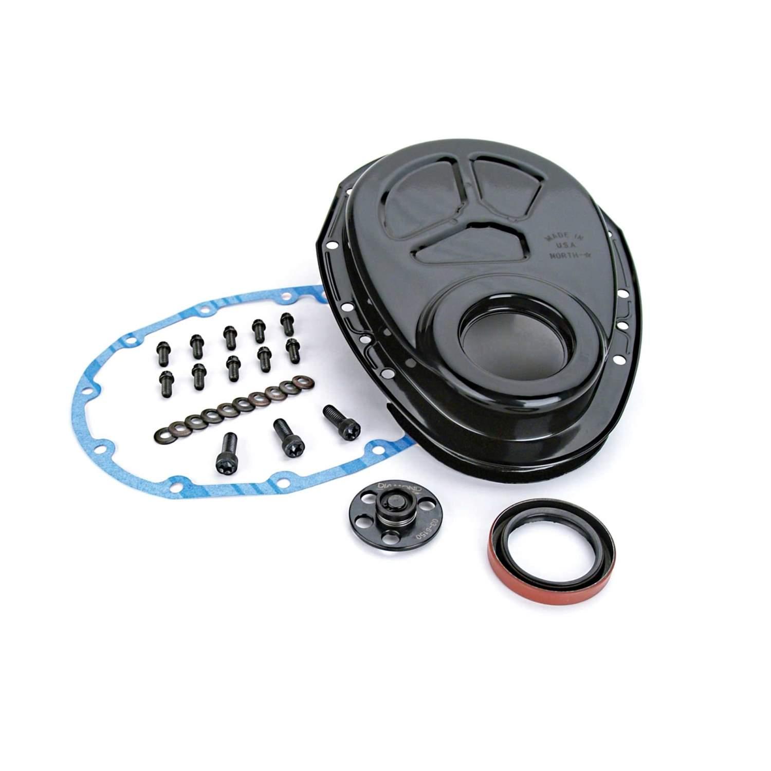 Comp Cams Steel Timing Cover w/ Thrust Plate for Chevrolet 265-400 Small Block - 208