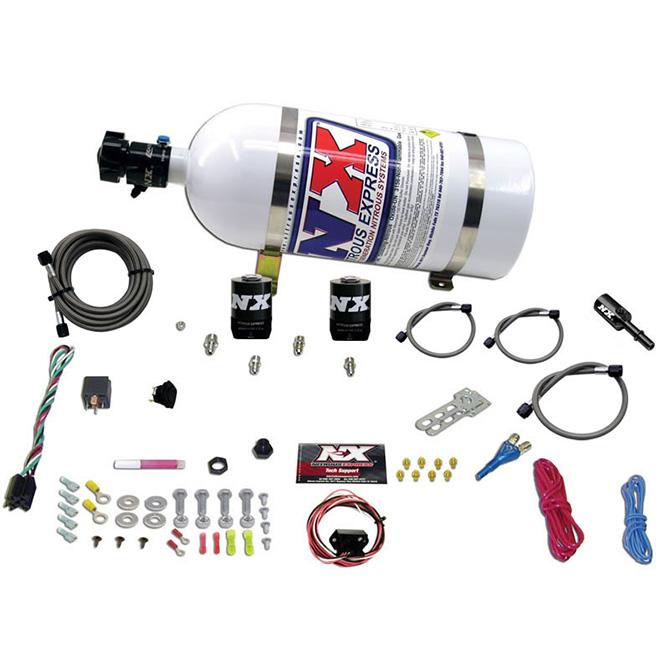 Nitrous Express Hemi & Srt8 Single Nozzle Fly-By-Wire Sys (35-150Hp) W/ 10Lb Bottle (2005-2020 300, Charger, Magnum, Grand Cherokee, Challenger, Durango) - 20918-10