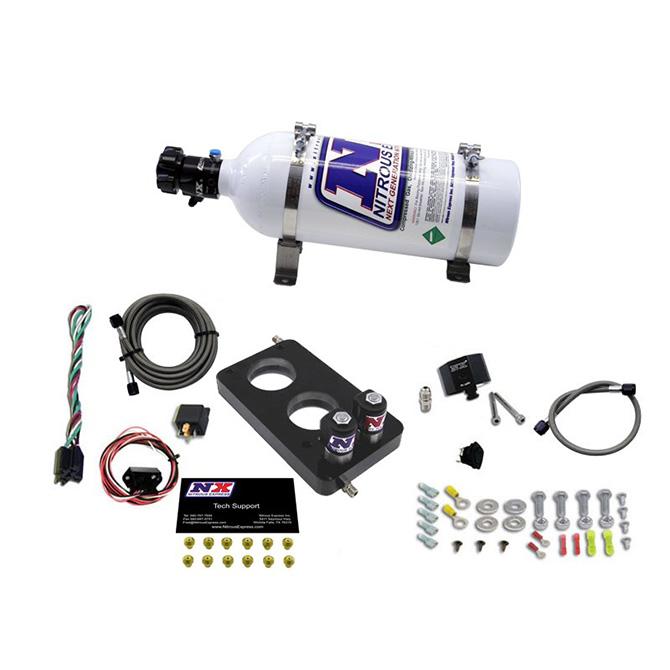 Nitrous Express 4.6L 3 Valve Plate System (50-150Hp) 200-300Hp Jetting Available 5Lb Bottle (2005-2010 Mustang, Explorer, Mountaineer, Explorer Sport Trac, F-150) - 20947-05