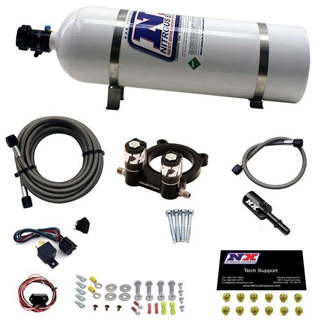 Nitrous Express Ford 4 Cyl Nitrous Plate System-2.3L Ecoboost W/ 15Lb Bottle (2015-2020 Mustang) - 20954-15